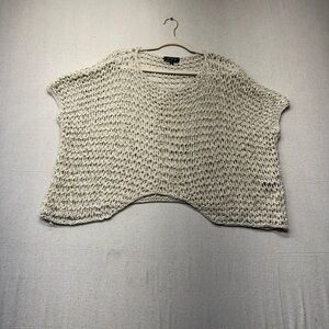 POL Women's mesh poncho top with a round neckline